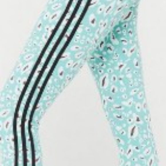 ADIDAS Essentials 3-Stripes Animal Print Leggings in Black Multi Sz LARGE - Picture 6 of 6